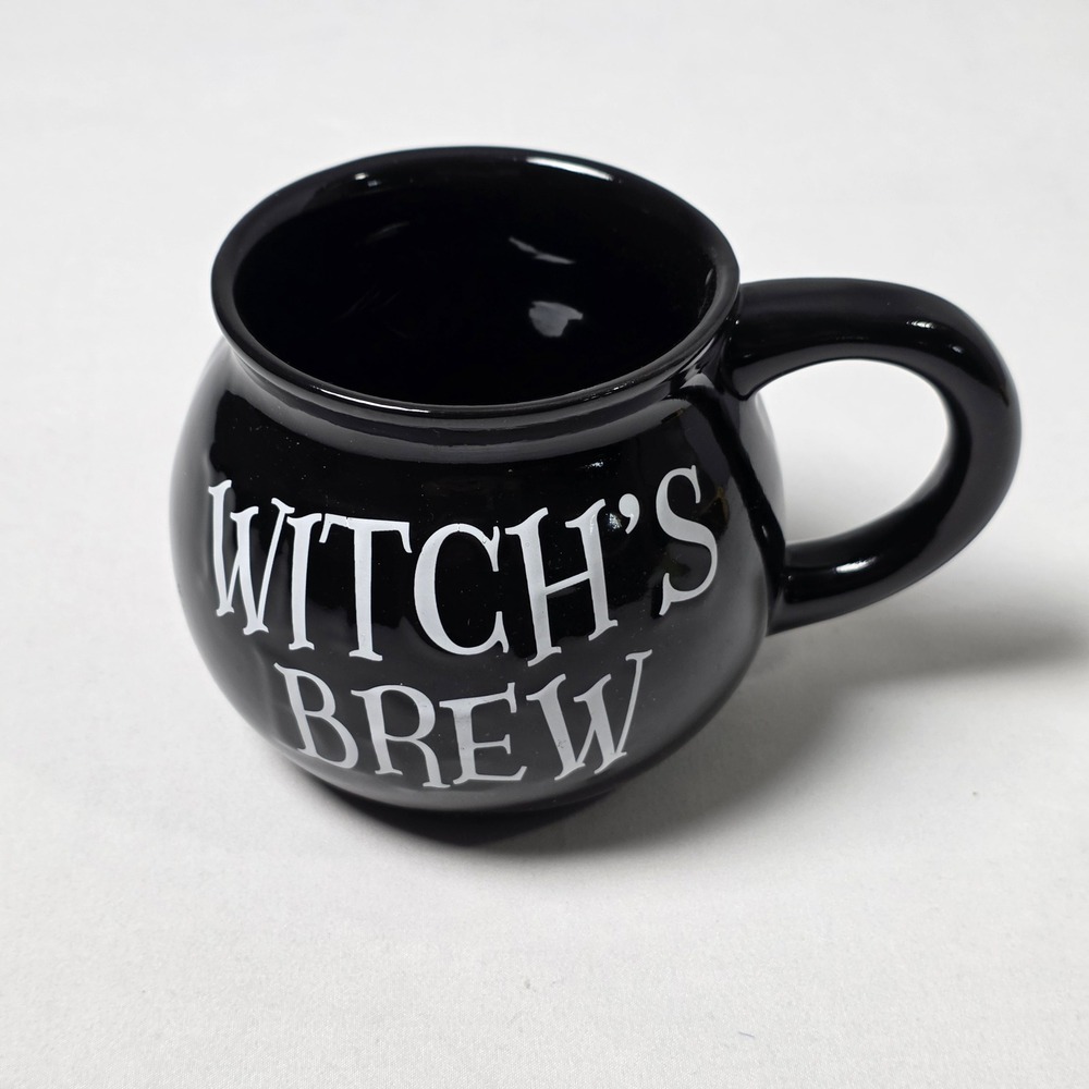Crofton Witch's Brew Cauldron Mug 16oz Black Halloween Spooky Gothic
